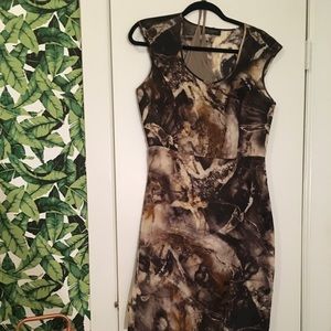 Piazza Sempione IT42 Brown sheath dress - silk